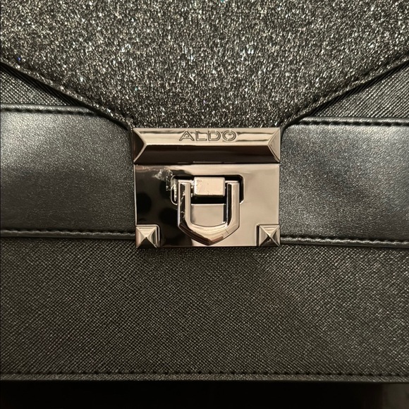 Aldo Black and Gray Satchel with Shimmering Finish - Picture 2 of 8